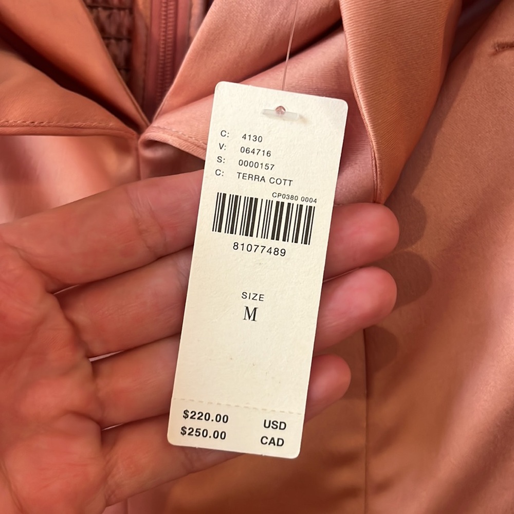 NWT ANTHROPOLOGIE Ruffled Off-The-Shoulder Dress pink satin Size Medium - Picture 11 of 16
